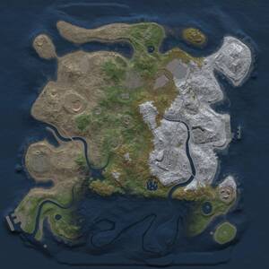 Thumbnail Rust Map: Procedural Map, Size: 3500, Seed: 345357501, 13 Monuments