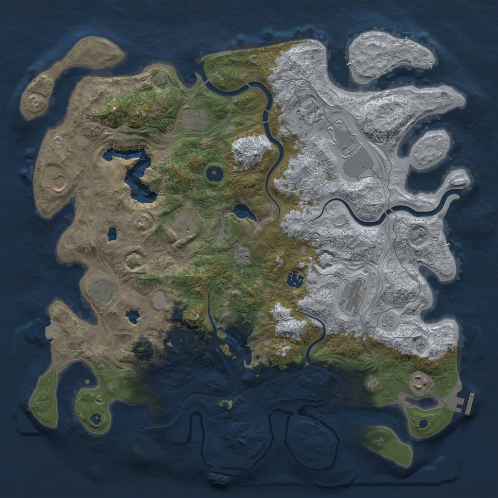 Rust Map: Procedural Map, Size: 4500, Seed: 2010000188, 17 Monuments