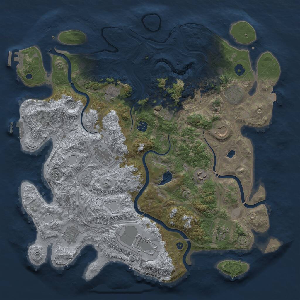 Rust Map: Procedural Map, Size: 4250, Seed: 1436767826, 17 Monuments