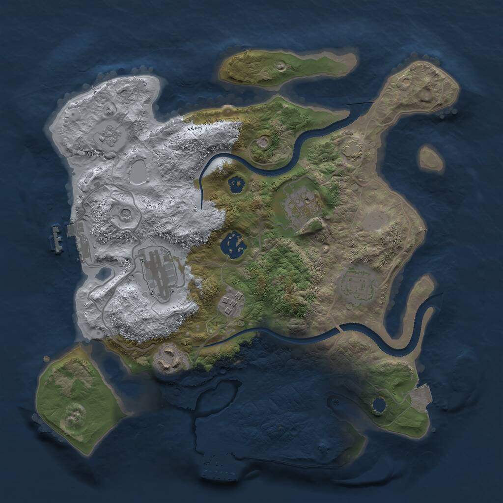 Rust Map: Procedural Map, Size: 3000, Seed: 4938671, 12 Monuments