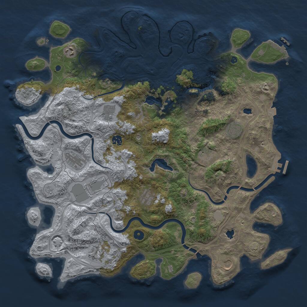 Rust Map: Procedural Map, Size: 4500, Seed: 556497012, 17 Monuments