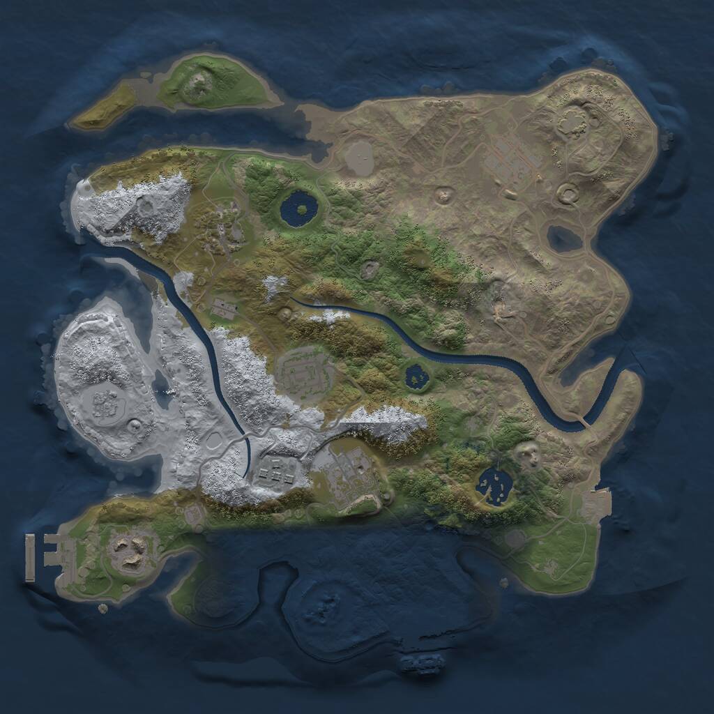 Rust Map: Procedural Map, Size: 3000, Seed: 81326, 12 Monuments