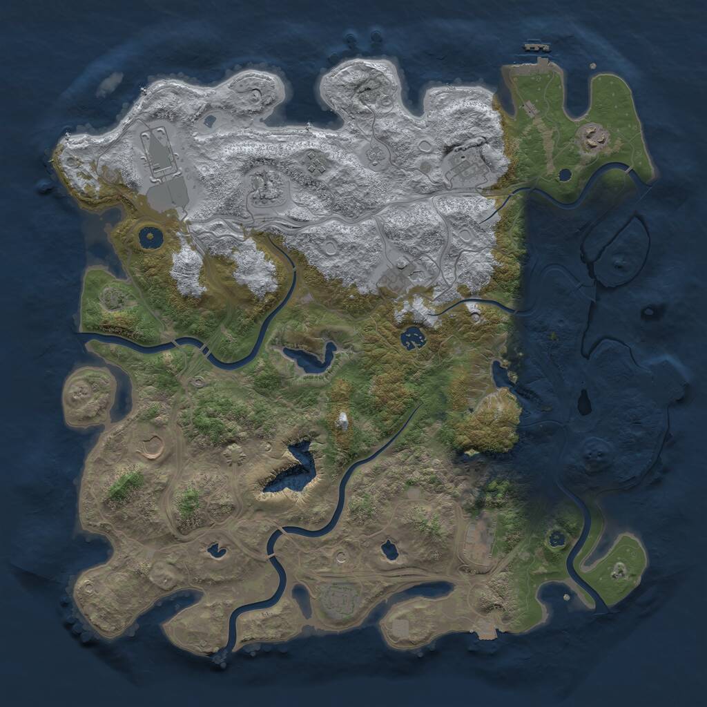 Rust Map: Procedural Map, Size: 4500, Seed: 1404, 16 Monuments