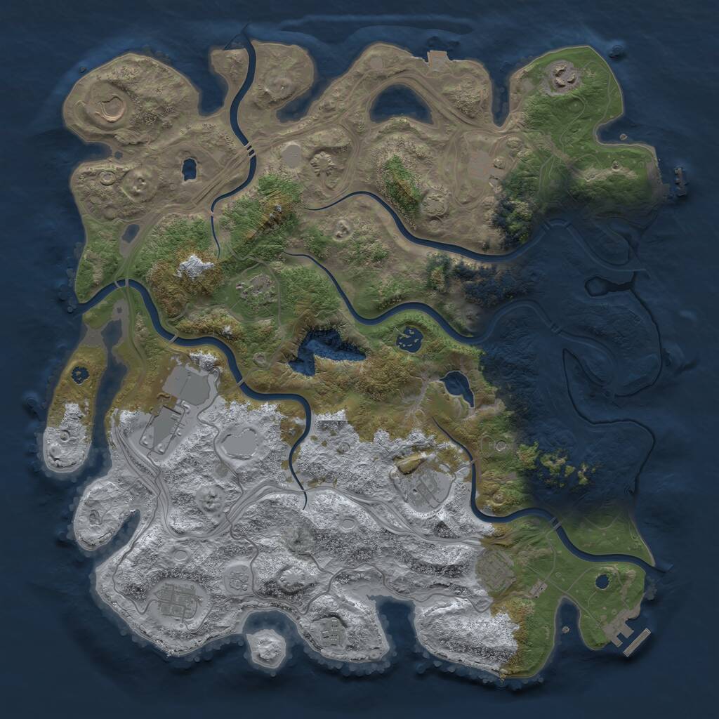 Rust Map: Procedural Map, Size: 4250, Seed: 905639, 16 Monuments