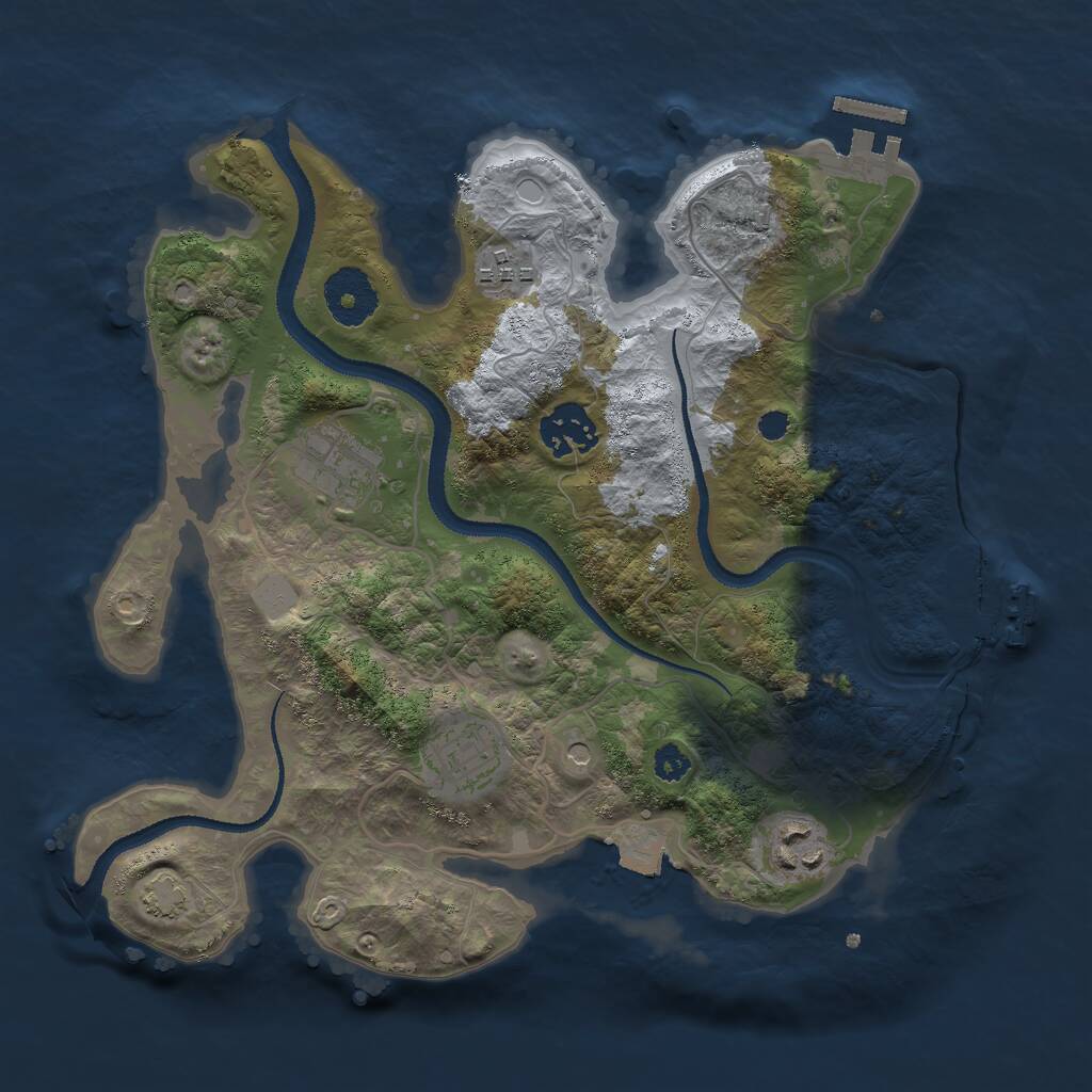 Rust Map: Procedural Map, Size: 3000, Seed: 23445776, 10 Monuments
