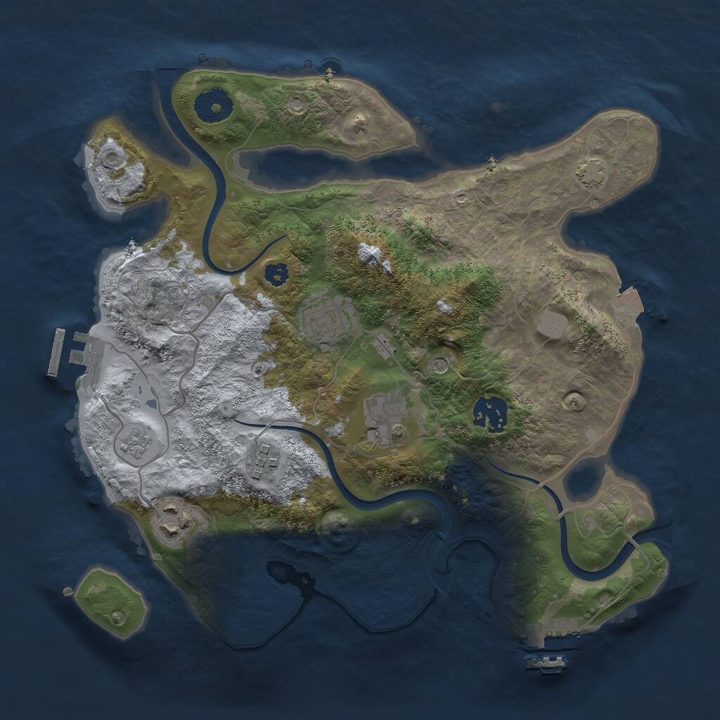 Rust Map: Procedural Map, Size: 3000, Seed: 26854, 11 Monuments