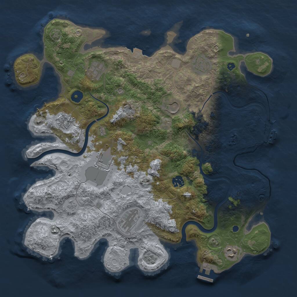 Rust Map: Procedural Map, Size: 3800, Seed: 47684189, 15 Monuments
