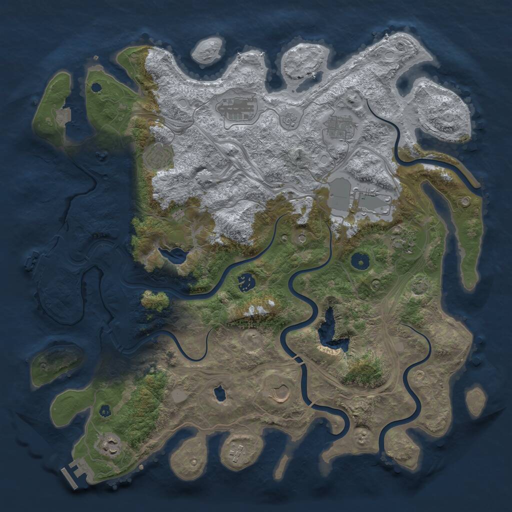 Rust Map: Procedural Map, Size: 4250, Seed: 331335605, 15 Monuments