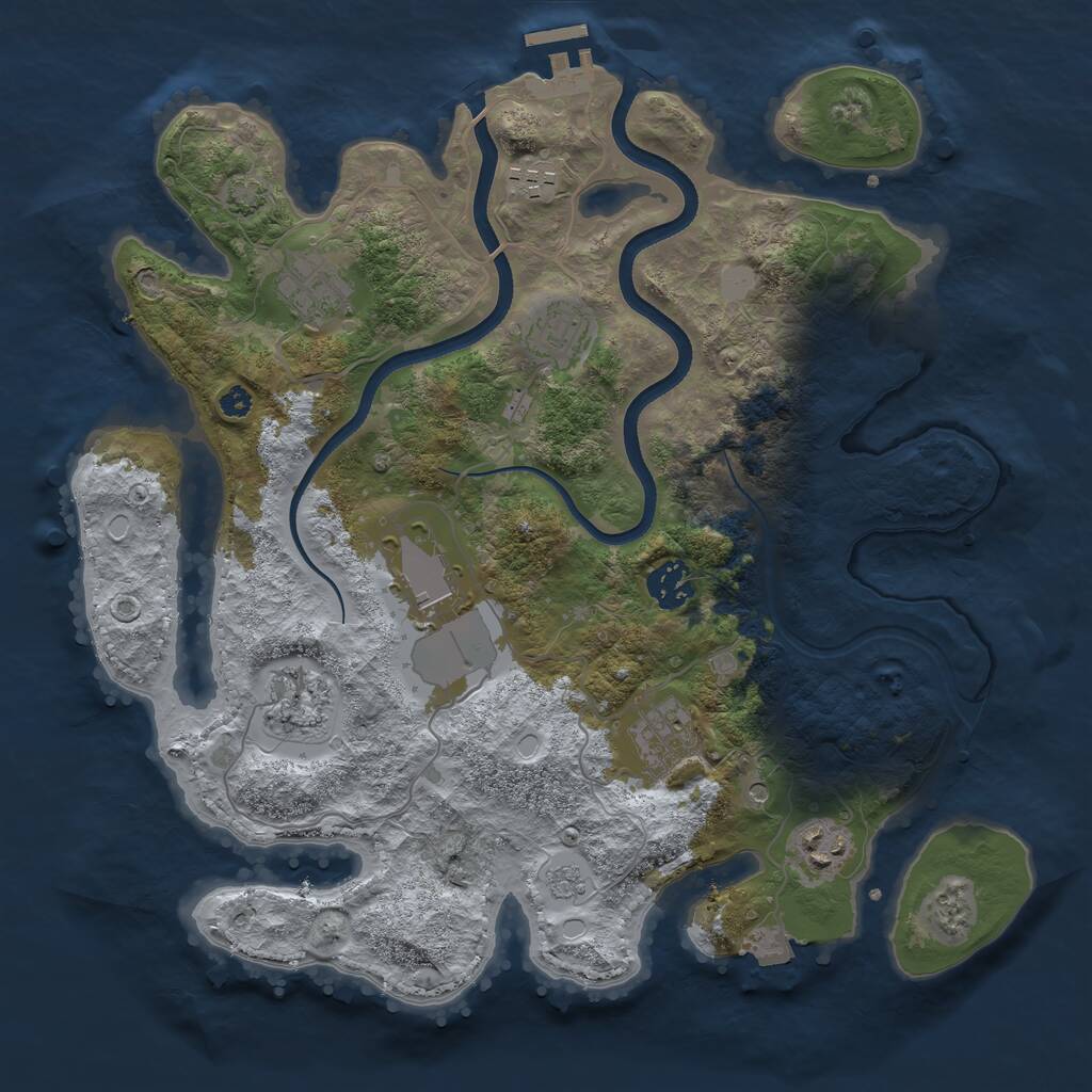 Rust Map: Procedural Map, Size: 3500, Seed: 787746938, 13 Monuments