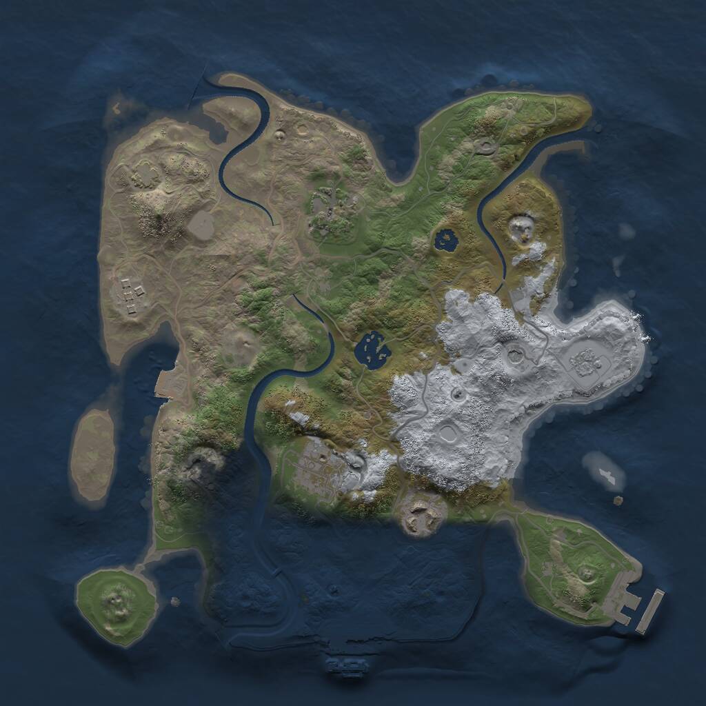 Rust Map: Procedural Map, Size: 3000, Seed: 1804, 11 Monuments
