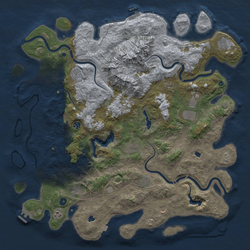 Rust Map: Procedural Map, Size: 5000, Seed: 796237263, 17 Monuments