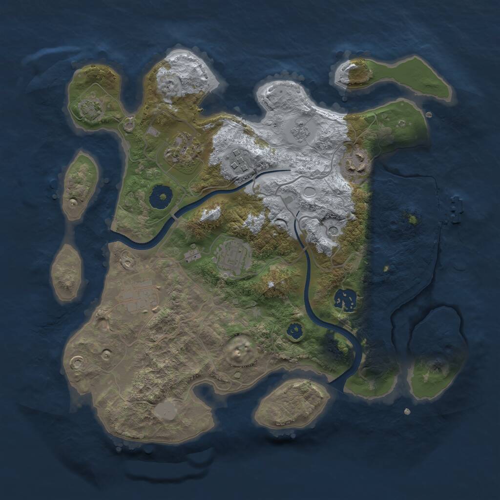 Rust Map: Procedural Map, Size: 3200, Seed: 260209, 11 Monuments