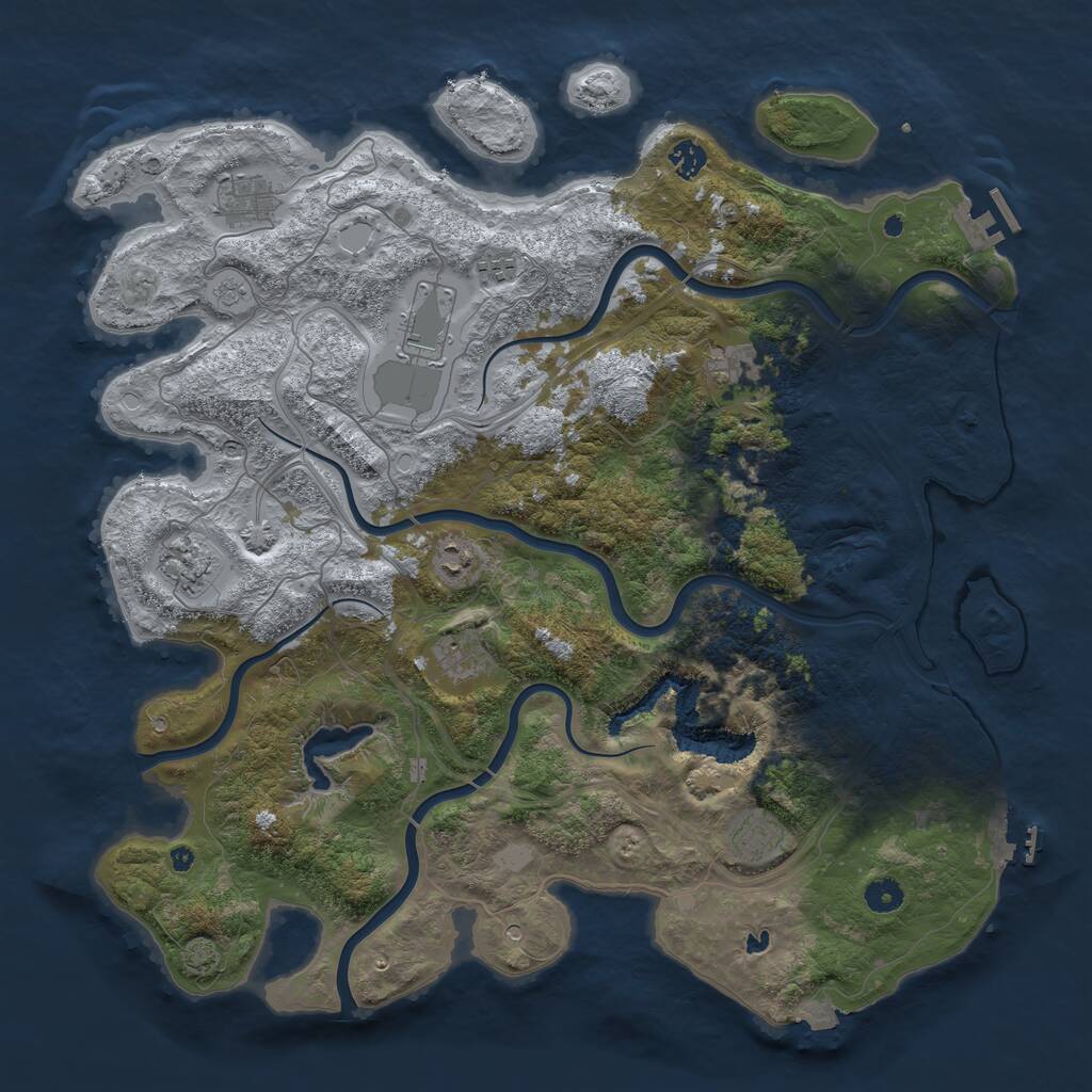 Rust Map: Procedural Map, Size: 4500, Seed: 6327687, 15 Monuments