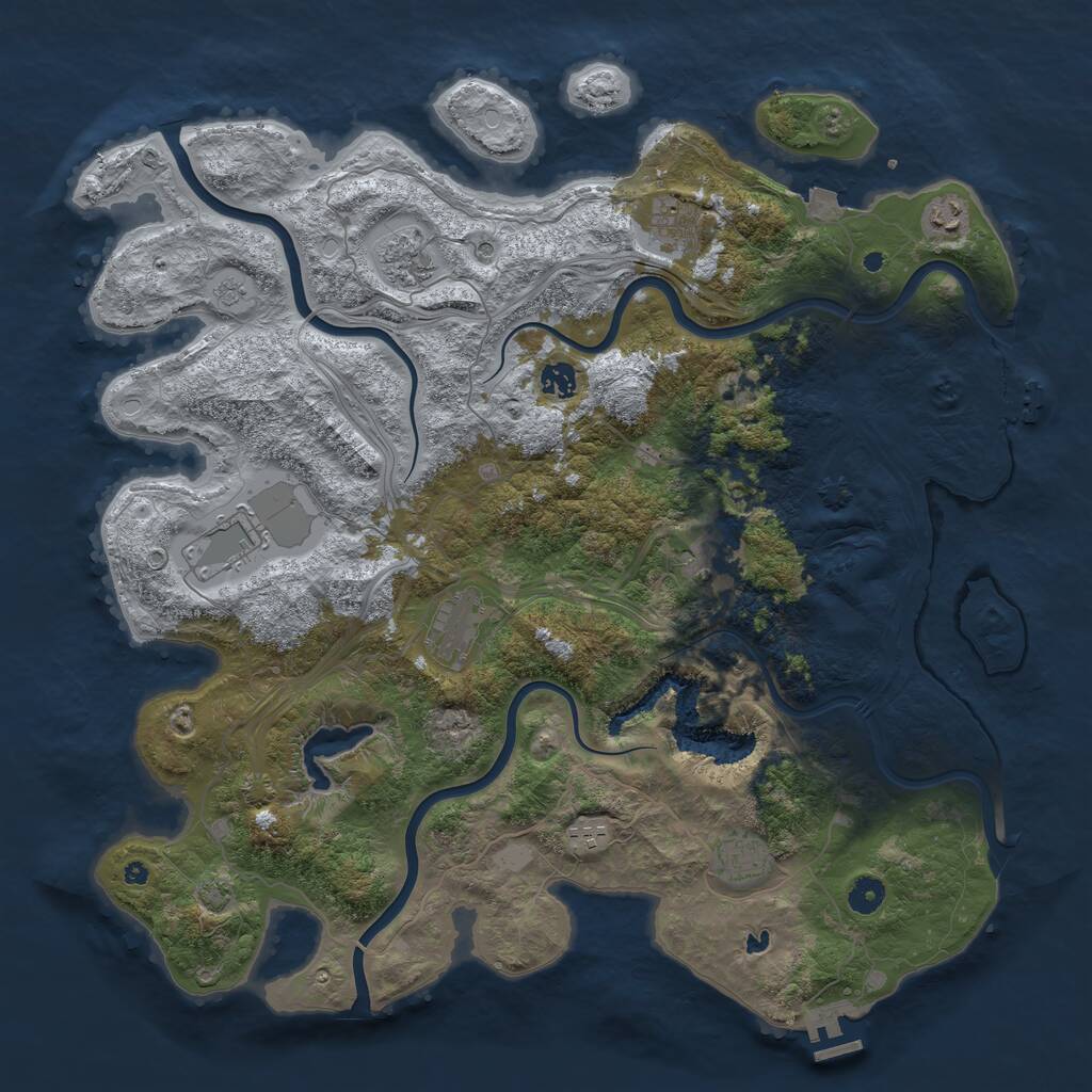 Rust Map: Procedural Map, Size: 4500, Seed: 6327687, 15 Monuments