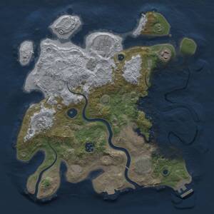 Thumbnail Rust Map: Procedural Map, Size: 3300, Seed: 1892885442, 12 Monuments