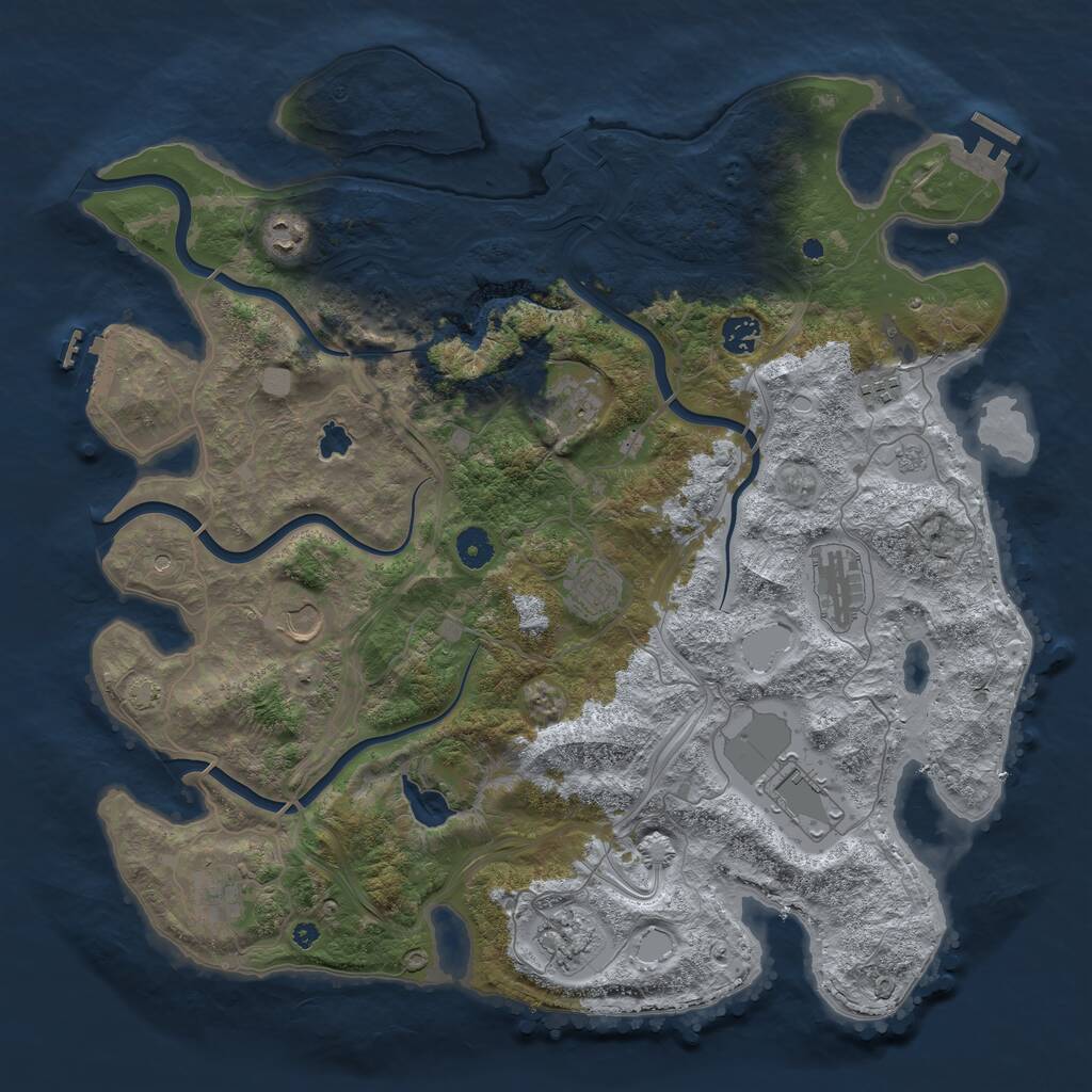 Rust Map: Procedural Map, Size: 4250, Seed: 925679, 16 Monuments
