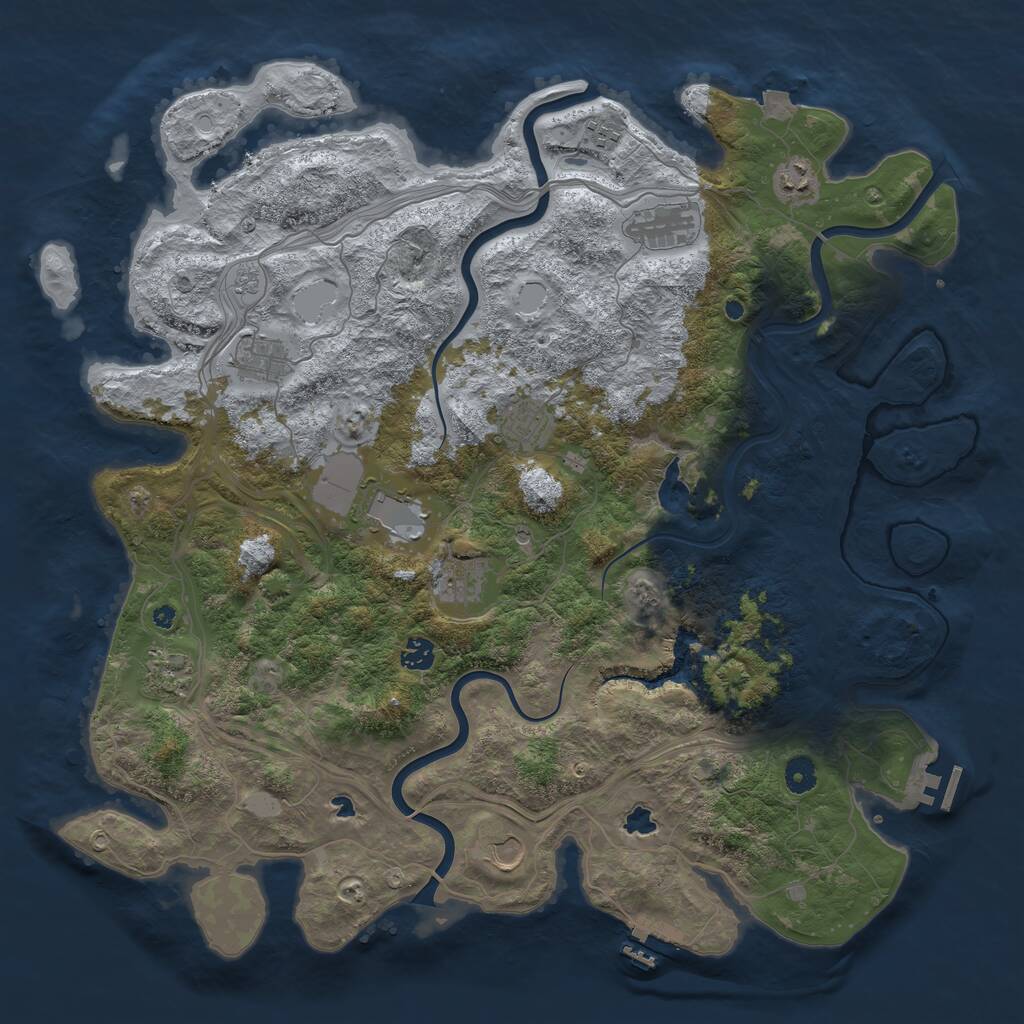 Rust Map: Procedural Map, Size: 4500, Seed: 33234, 16 Monuments