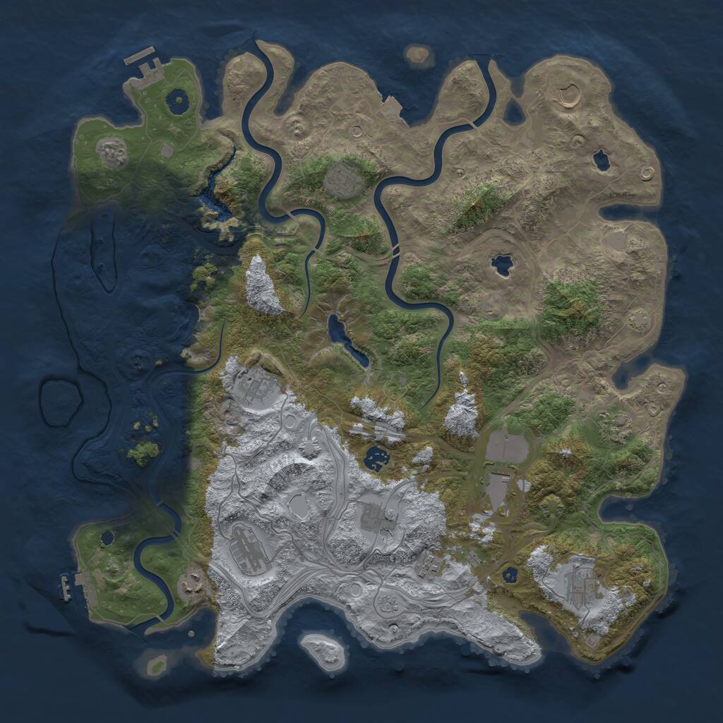 Rust Map: Procedural Map, Size: 4500, Seed: 1315132727, 17 Monuments