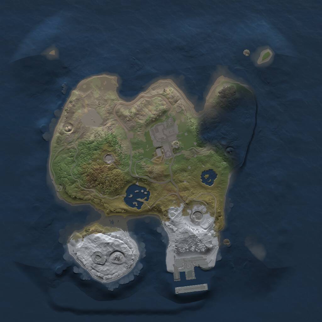 Rust Map: Procedural Map, Size: 2000, Seed: 451602766, 5 Monuments