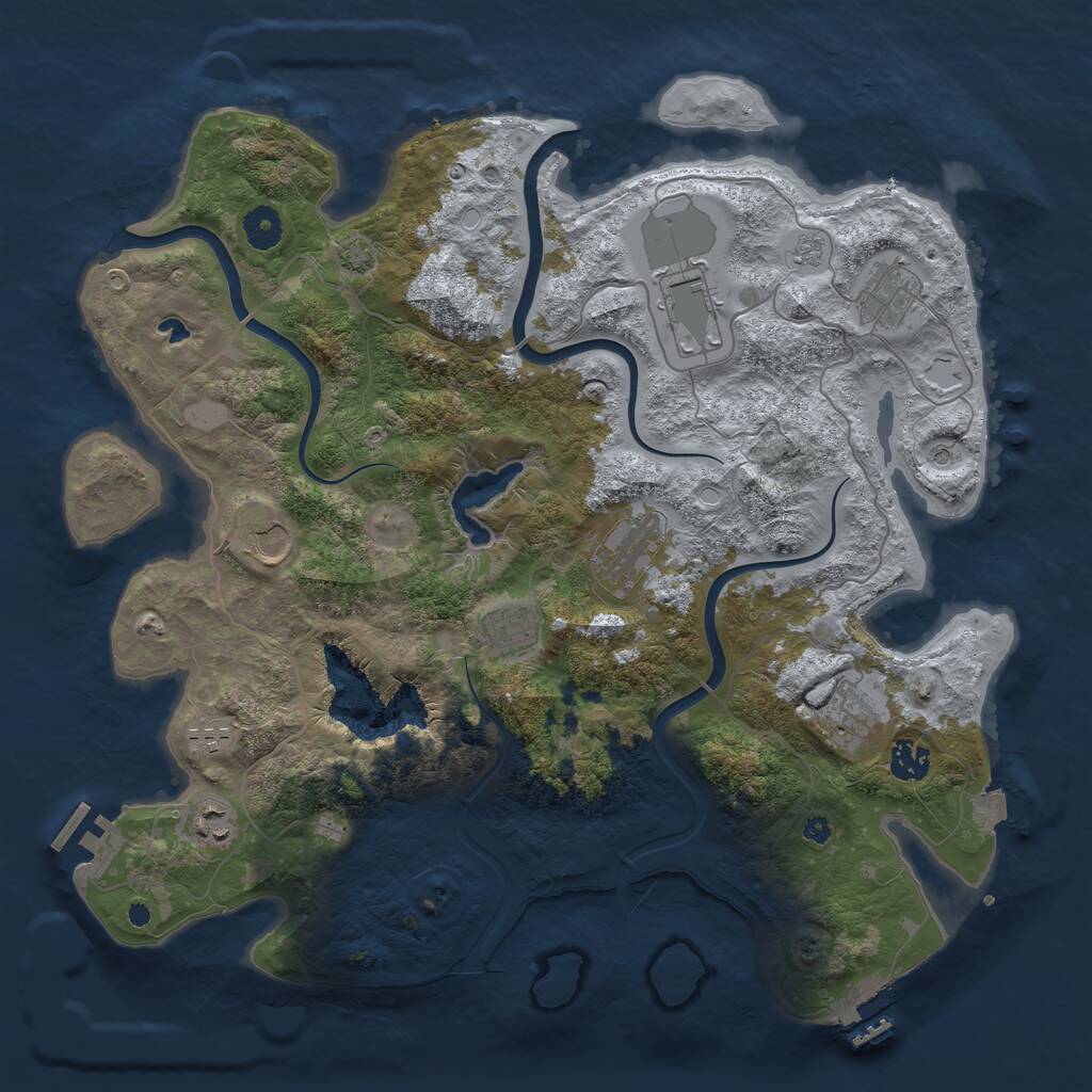 Rust Map: Procedural Map, Size: 4000, Seed: 1014524253, 15 Monuments