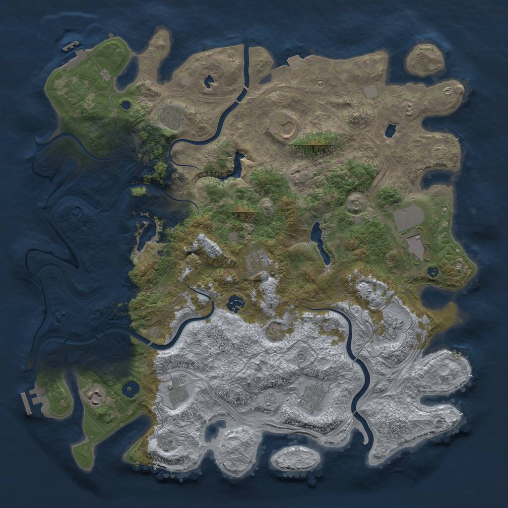 Rust Map: Procedural Map, Size: 4500, Seed: 149435, 16 Monuments