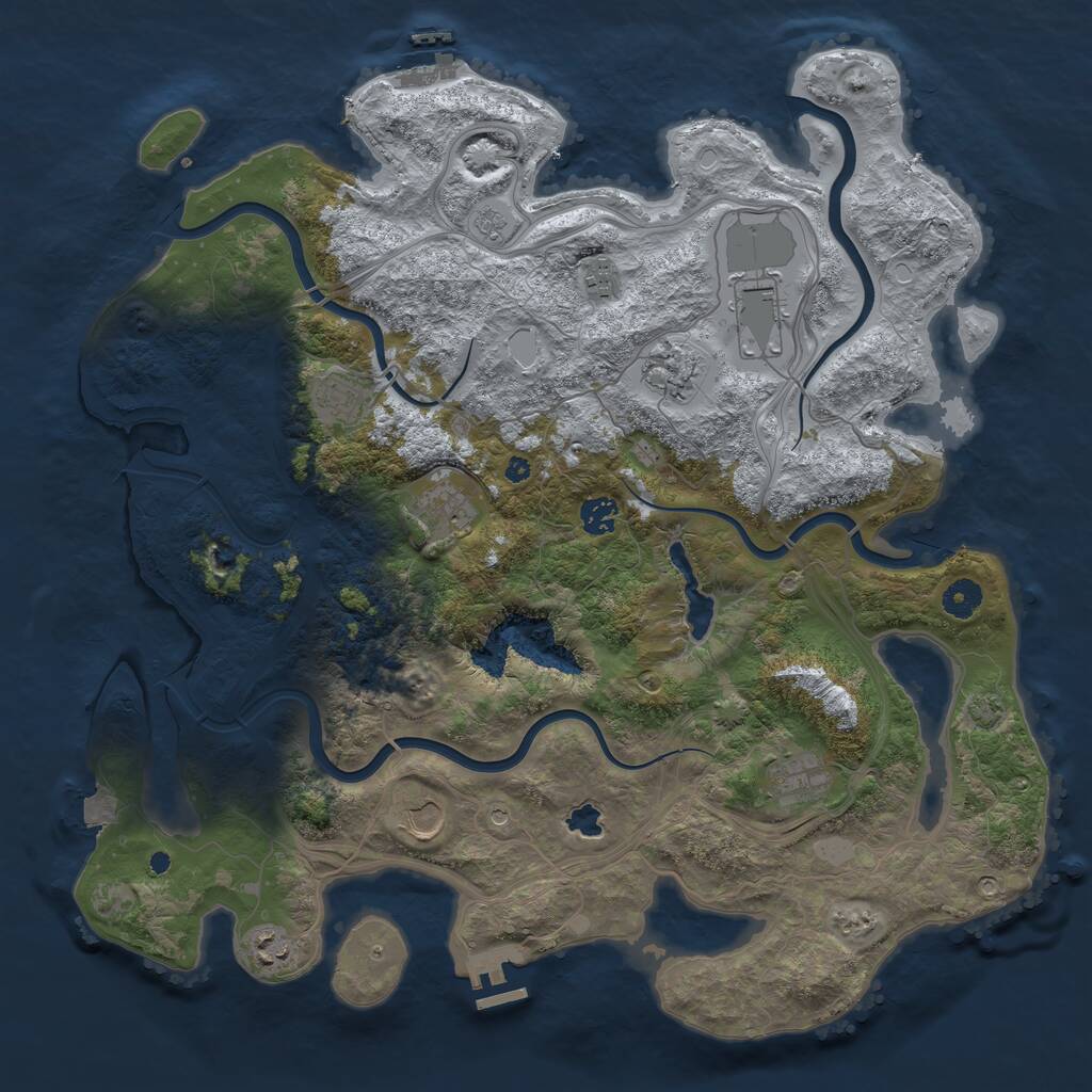 Rust Map: Procedural Map, Size: 4250, Seed: 964507, 15 Monuments