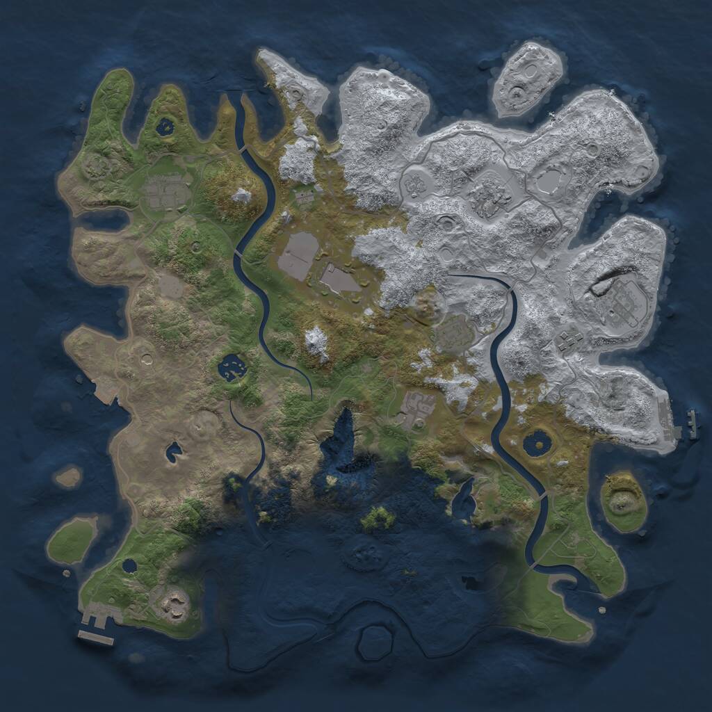 Rust Map: Procedural Map, Size: 4000, Seed: 33514364, 15 Monuments