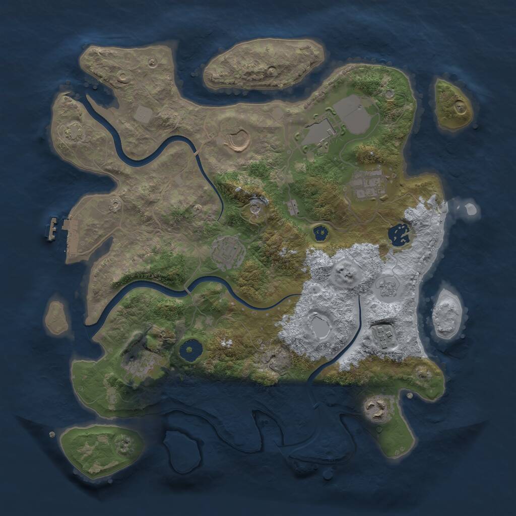 Rust Map: Procedural Map, Size: 3500, Seed: 648151696, 13 Monuments