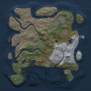 Thumbnail Rust Map: Procedural Map, Size: 3500, Seed: 648151696, 13 Monuments