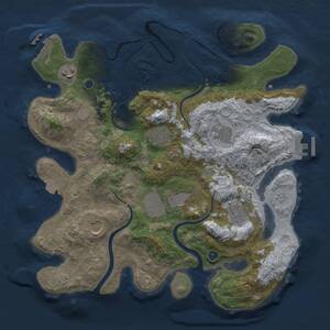 Thumbnail Rust Map: Procedural Map, Size: 3500, Seed: 1626183095, 13 Monuments