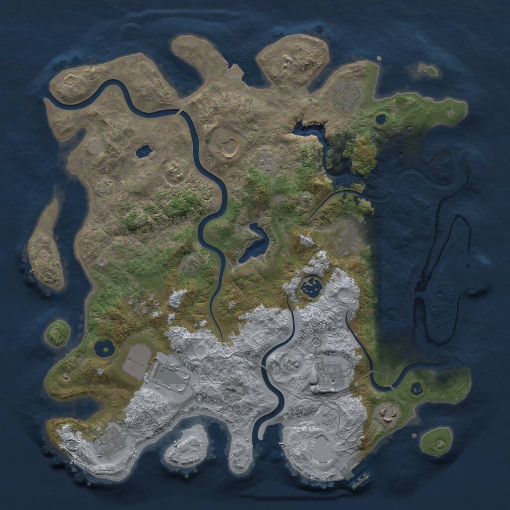 Rust Map: Procedural Map, Size: 4000, Seed: 31253596, 16 Monuments
