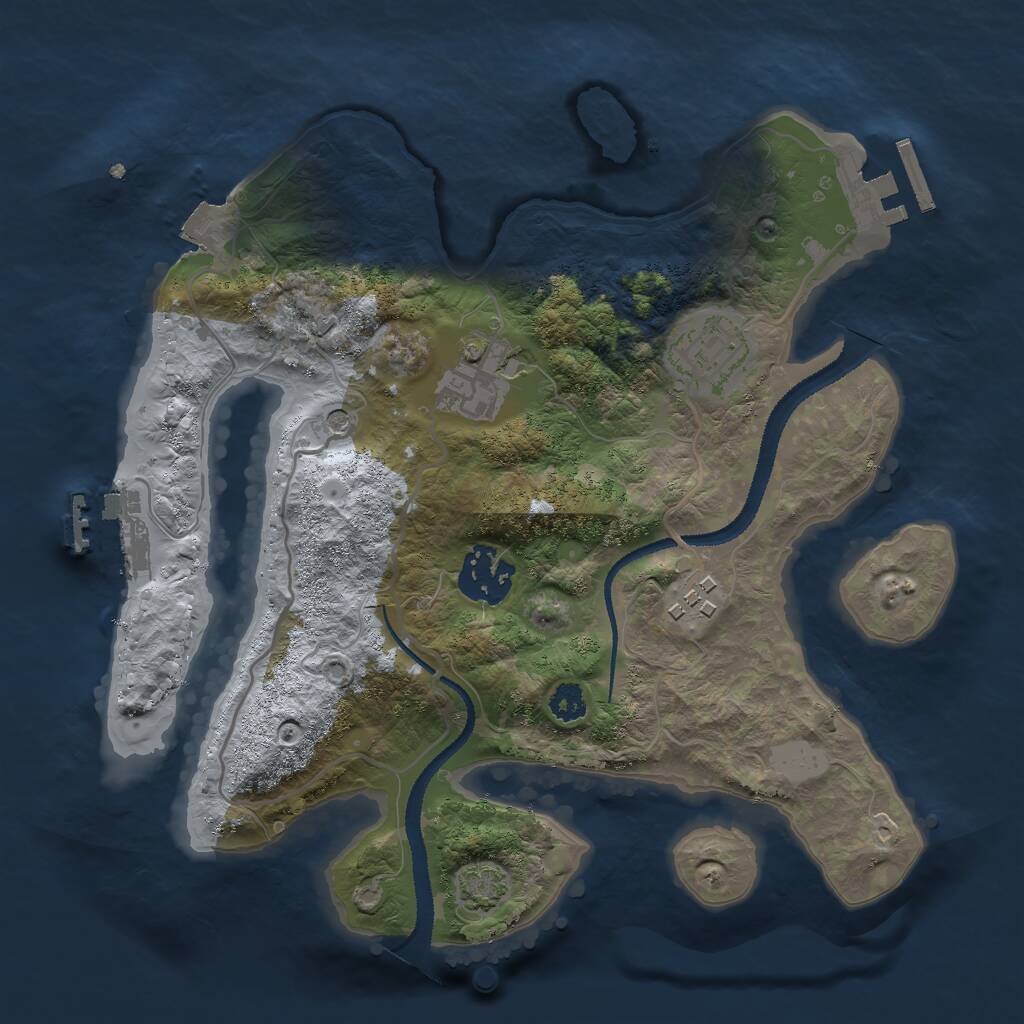 Rust Map: Procedural Map, Size: 2750, Seed: 668900681, 9 Monuments