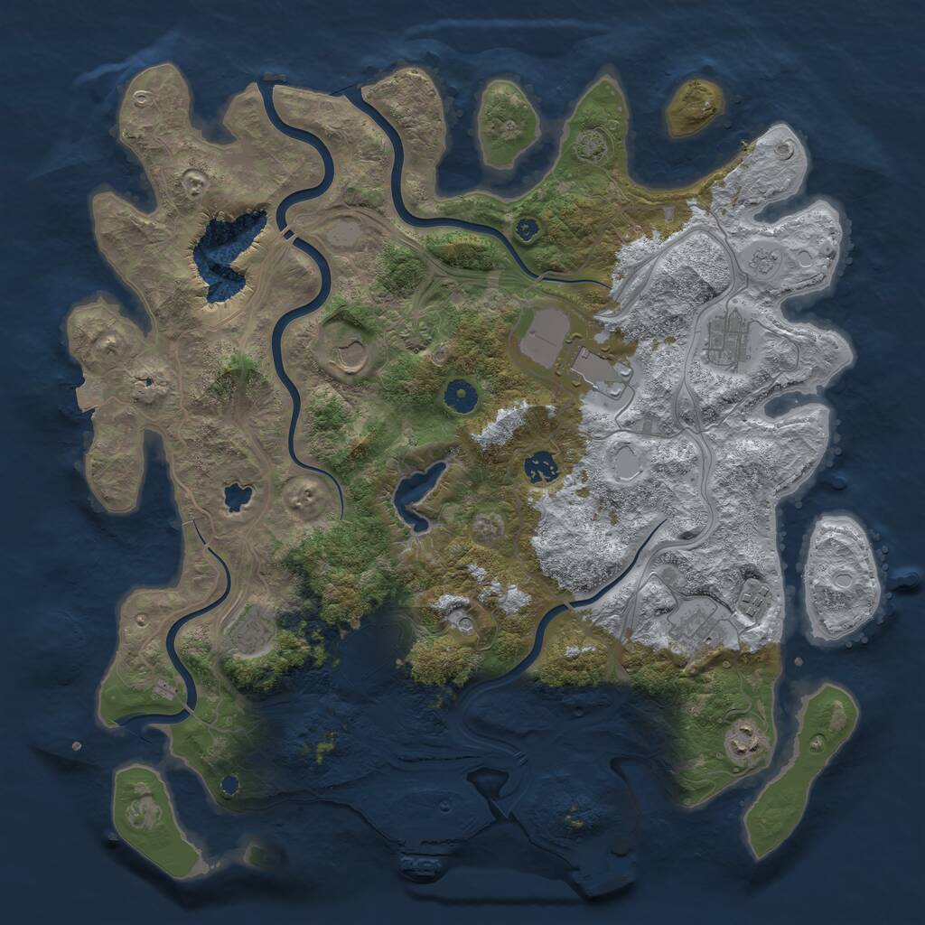 Rust Map: Procedural Map, Size: 4250, Seed: 1455805881, 15 Monuments