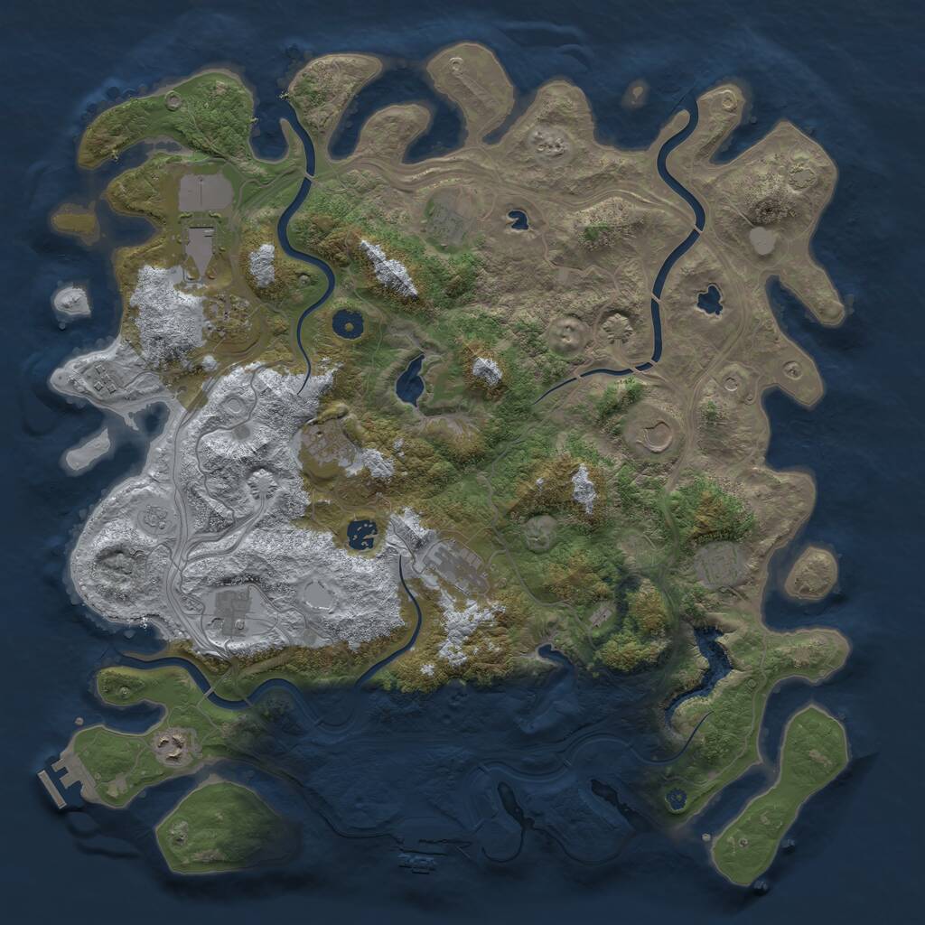 Rust Map: Procedural Map, Size: 4500, Seed: 862638168, 17 Monuments