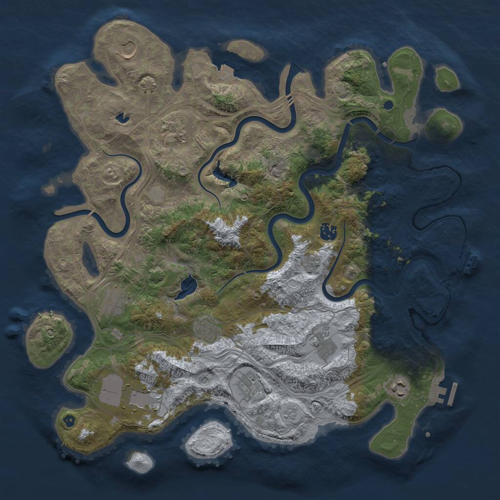 Rust Map: Procedural Map, Size: 4250, Seed: 2146782307, 16 Monuments