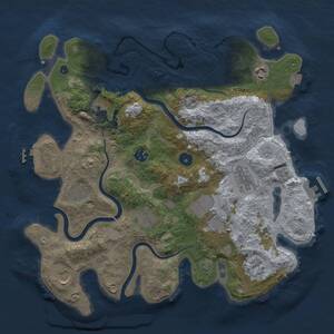 Thumbnail Rust Map: Procedural Map, Size: 3750, Seed: 829484247, 16 Monuments