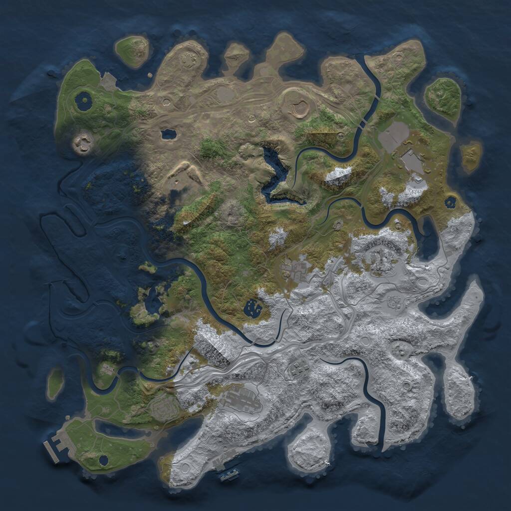 Rust Map: Procedural Map, Size: 4250, Seed: 2024605274, 16 Monuments