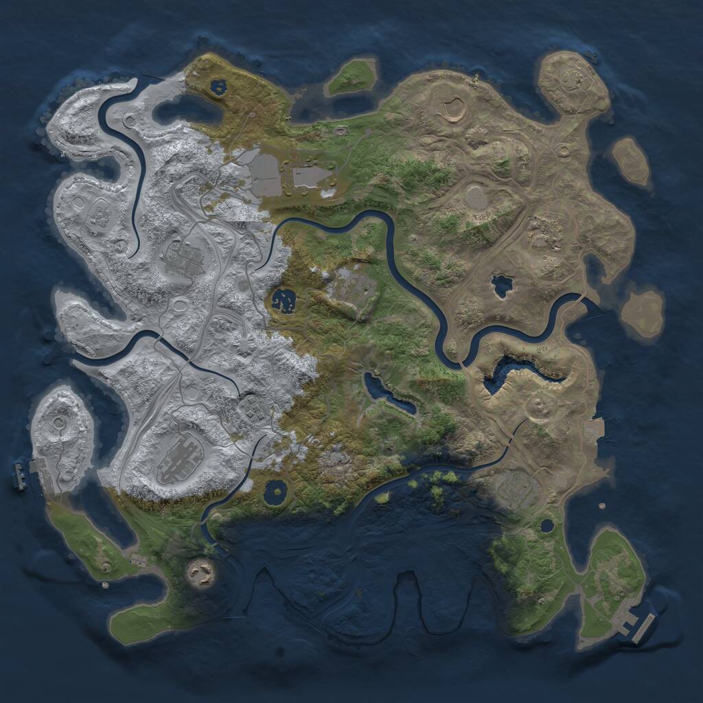 Rust Map: Procedural Map, Size: 4250, Seed: 209946057, 16 Monuments