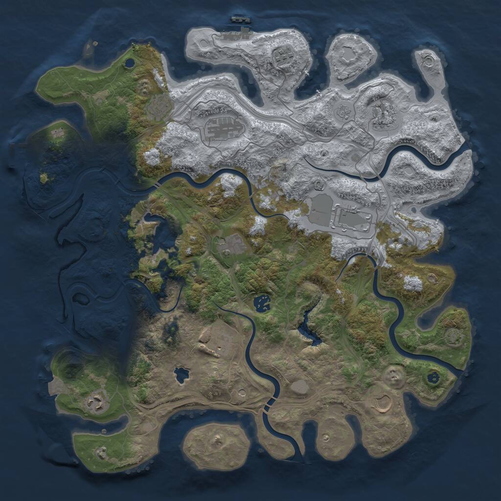 Rust Map: Procedural Map, Size: 4250, Seed: 1392924721, 16 Monuments