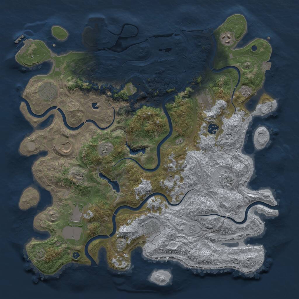 Rust Map: Procedural Map, Size: 4250, Seed: 120268758, 16 Monuments