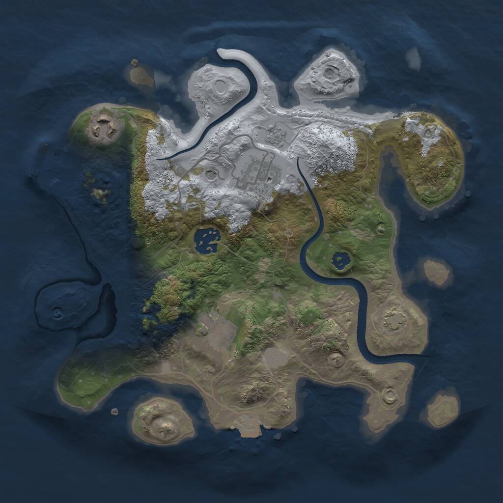 Rust Map: Procedural Map, Size: 2800, Seed: 765058494, 9 Monuments