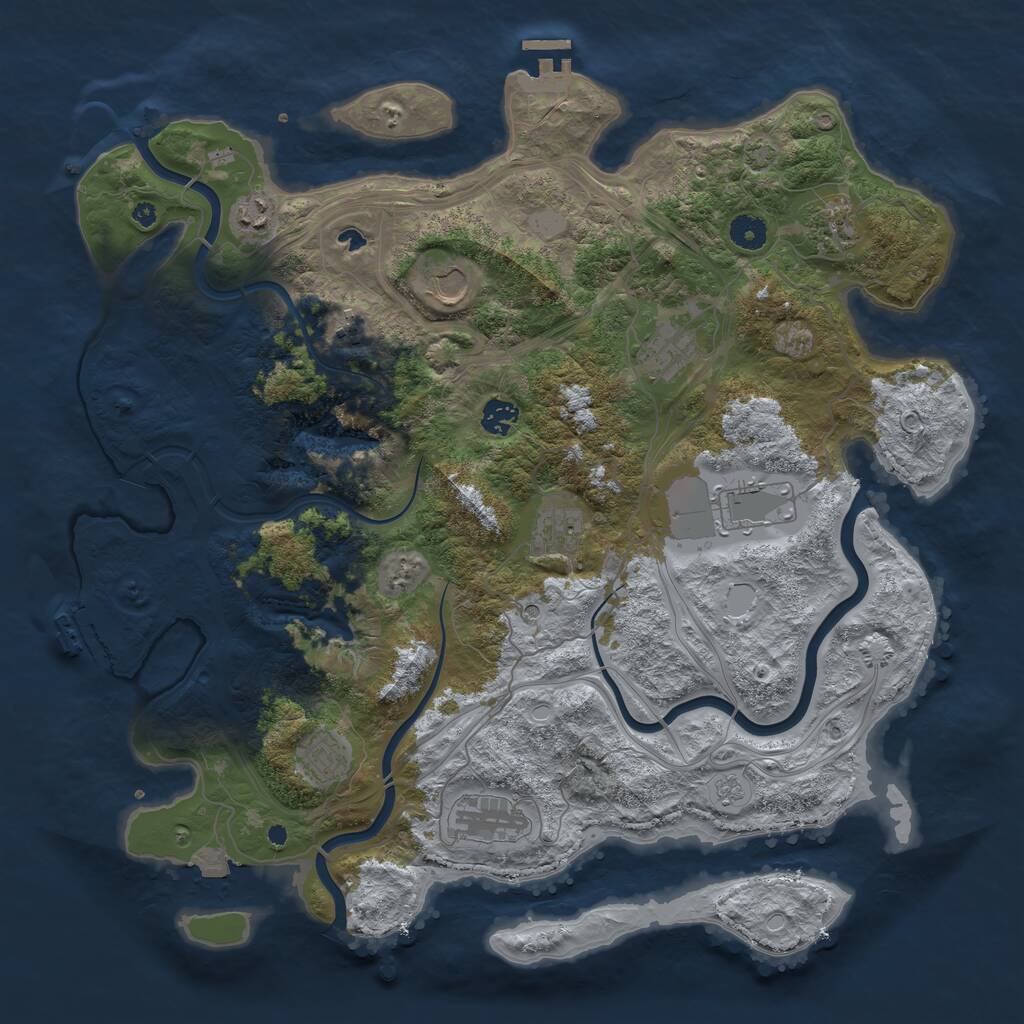 Rust Map: Procedural Map, Size: 4250, Seed: 292088510, 16 Monuments