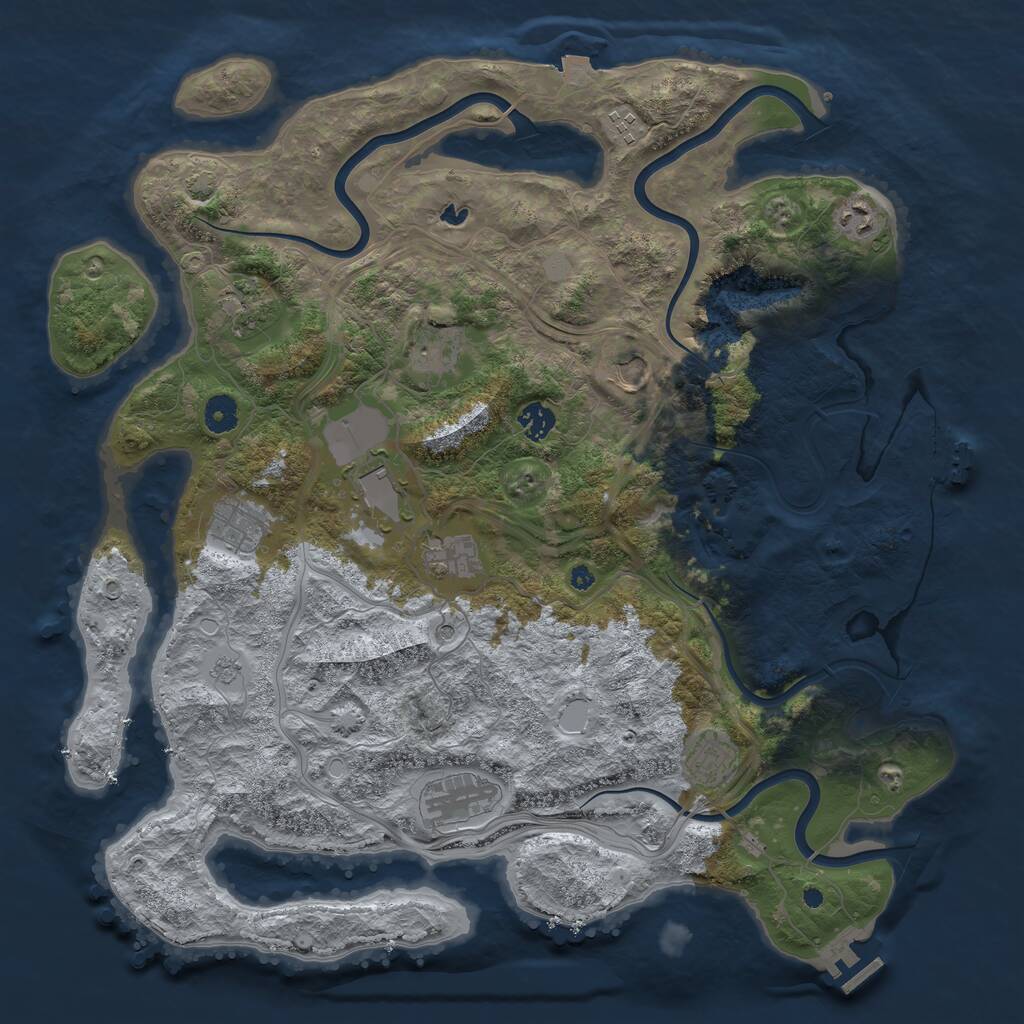 Rust Map: Procedural Map, Size: 4250, Seed: 569215196, 17 Monuments
