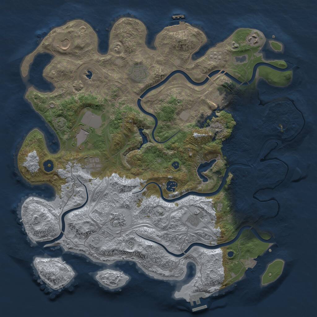 Rust Map: Procedural Map, Size: 4250, Seed: 28234530, 16 Monuments