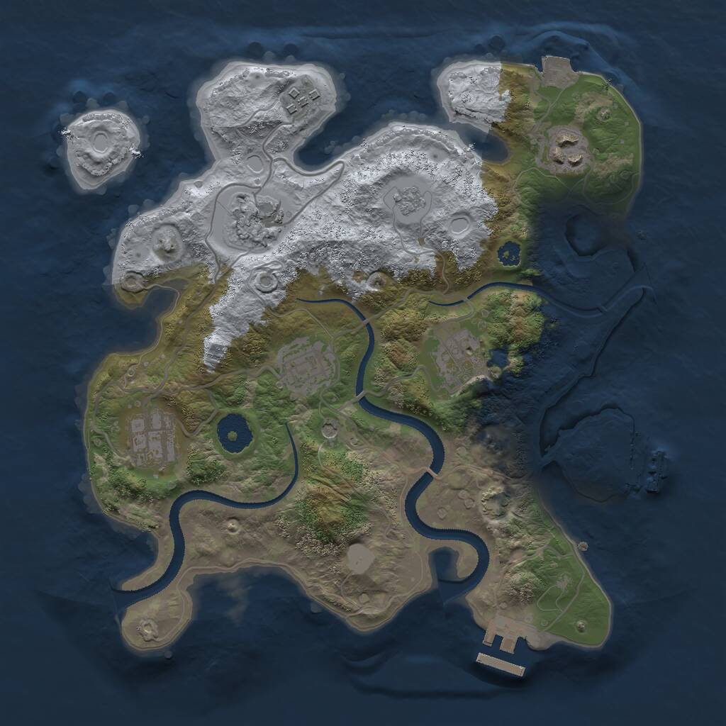 Rust Map: Procedural Map, Size: 3000, Seed: 56418456, 12 Monuments