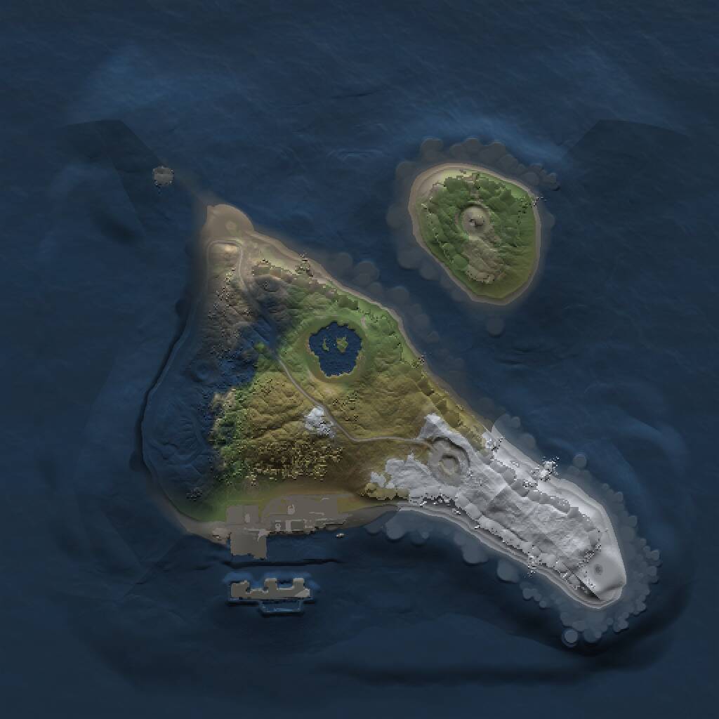 Rust Map: Procedural Map, Size: 1400, Seed: 555559, 2 Monuments