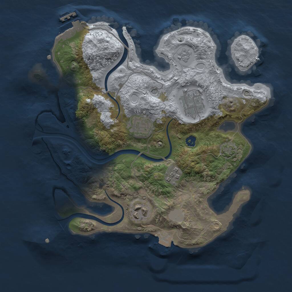 Rust Map: Procedural Map, Size: 2700, Seed: 17541, 9 Monuments
