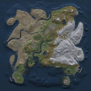 Thumbnail Rust Map: Procedural Map, Size: 3500, Seed: 2021057848, 15 Monuments