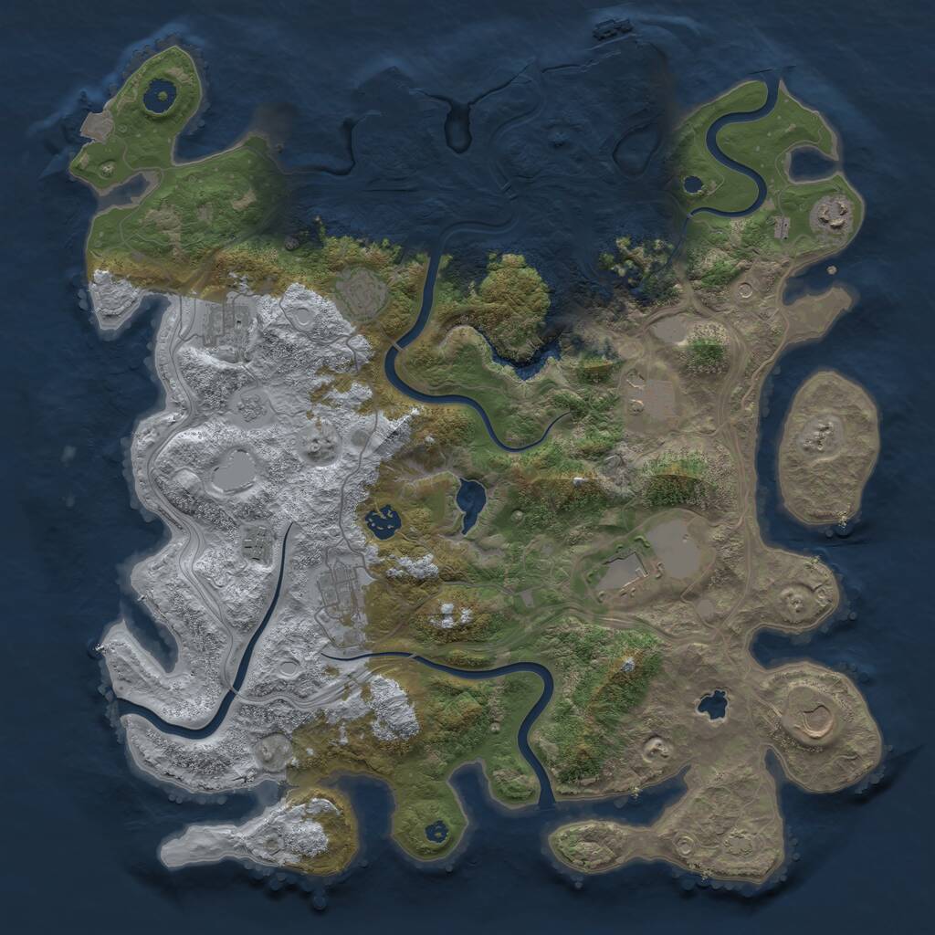 Rust Map: Procedural Map, Size: 4250, Seed: 1850313969, 15 Monuments