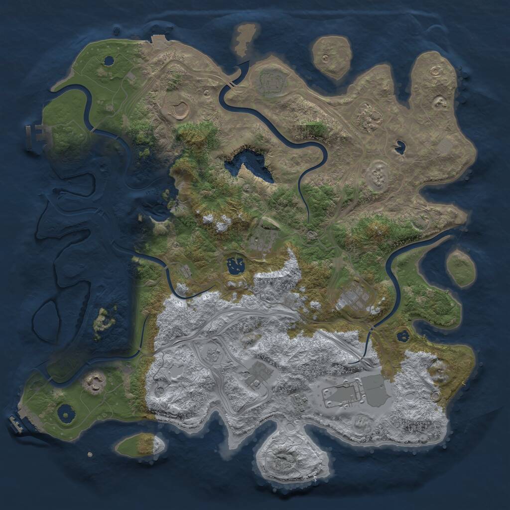Rust Map: Procedural Map, Size: 4250, Seed: 1398376107, 16 Monuments